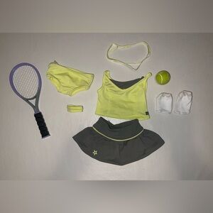 American Girl Gray and Yellow Tennis Outfit